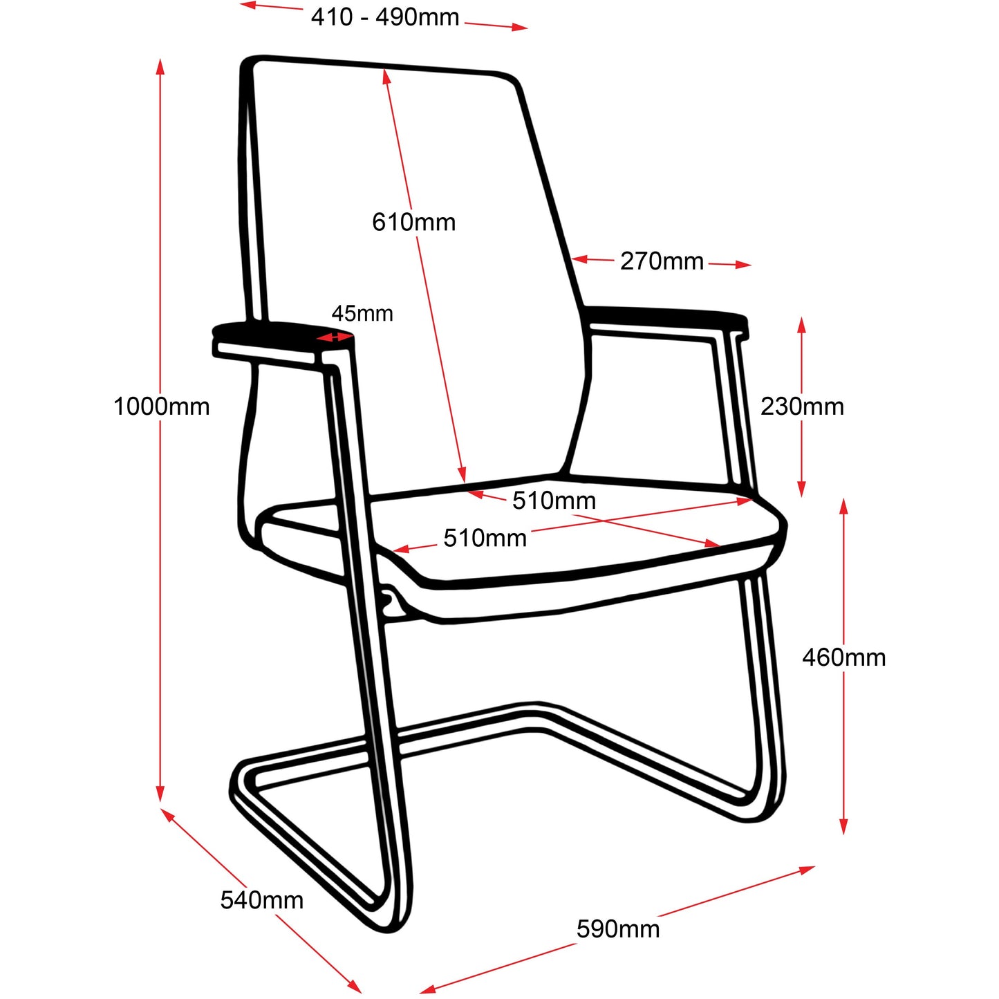 Madrid Visitor Chair