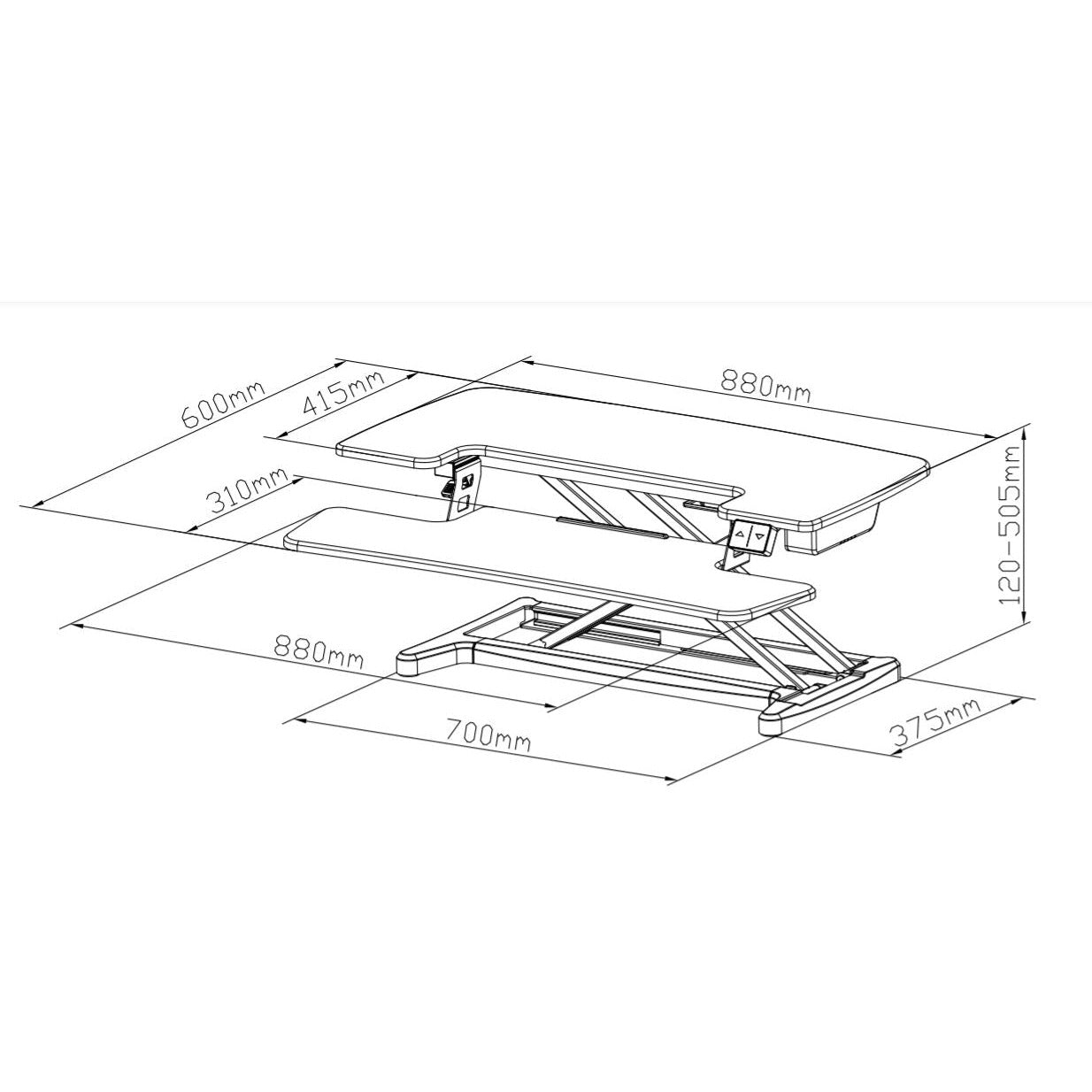 Rapid Flux Height Adjustable Desk Small