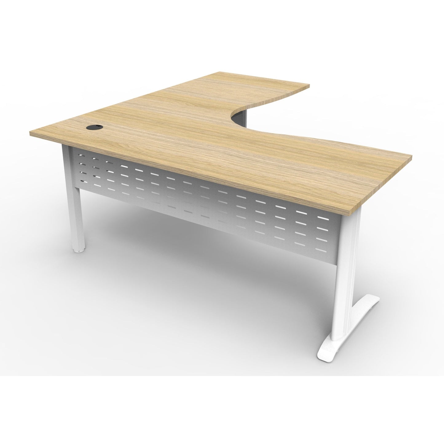 Deluxe Rapid Span Corner Workstation - Natural Oak