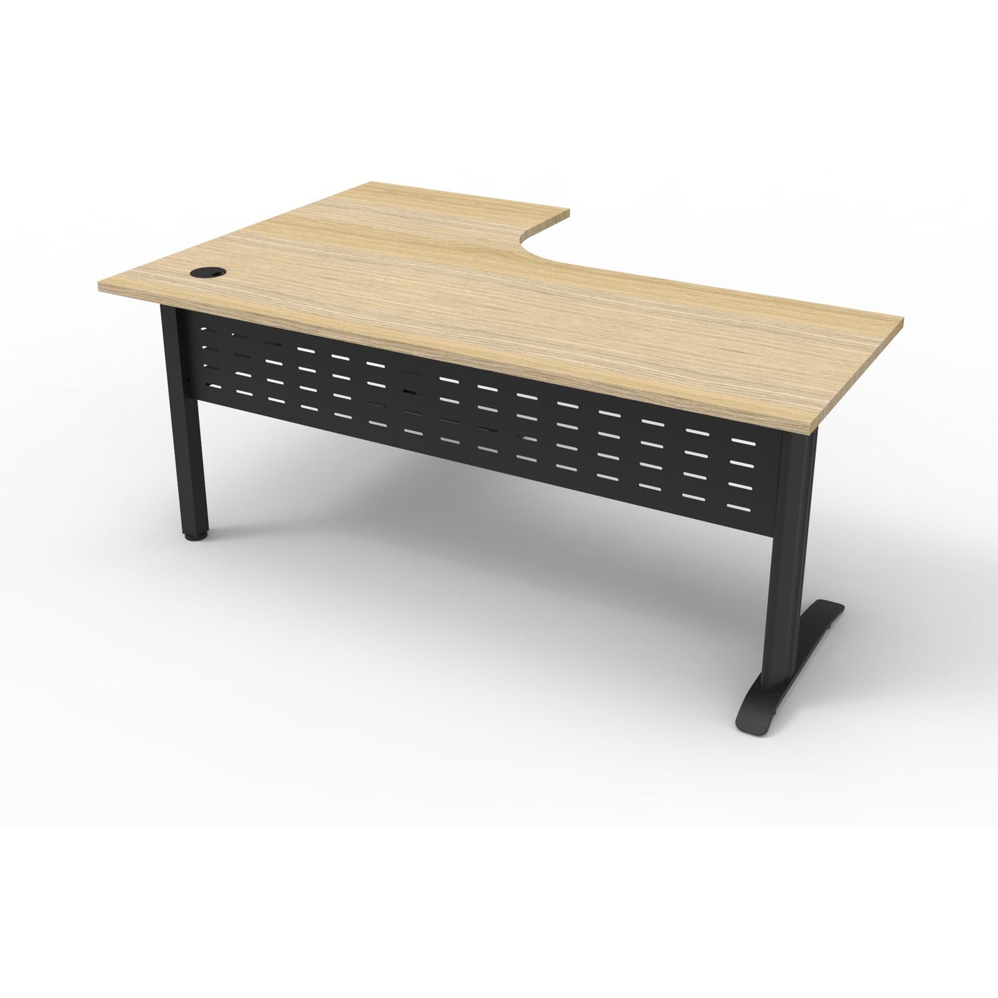 Deluxe Rapid Span Corner Workstation - Natural Oak