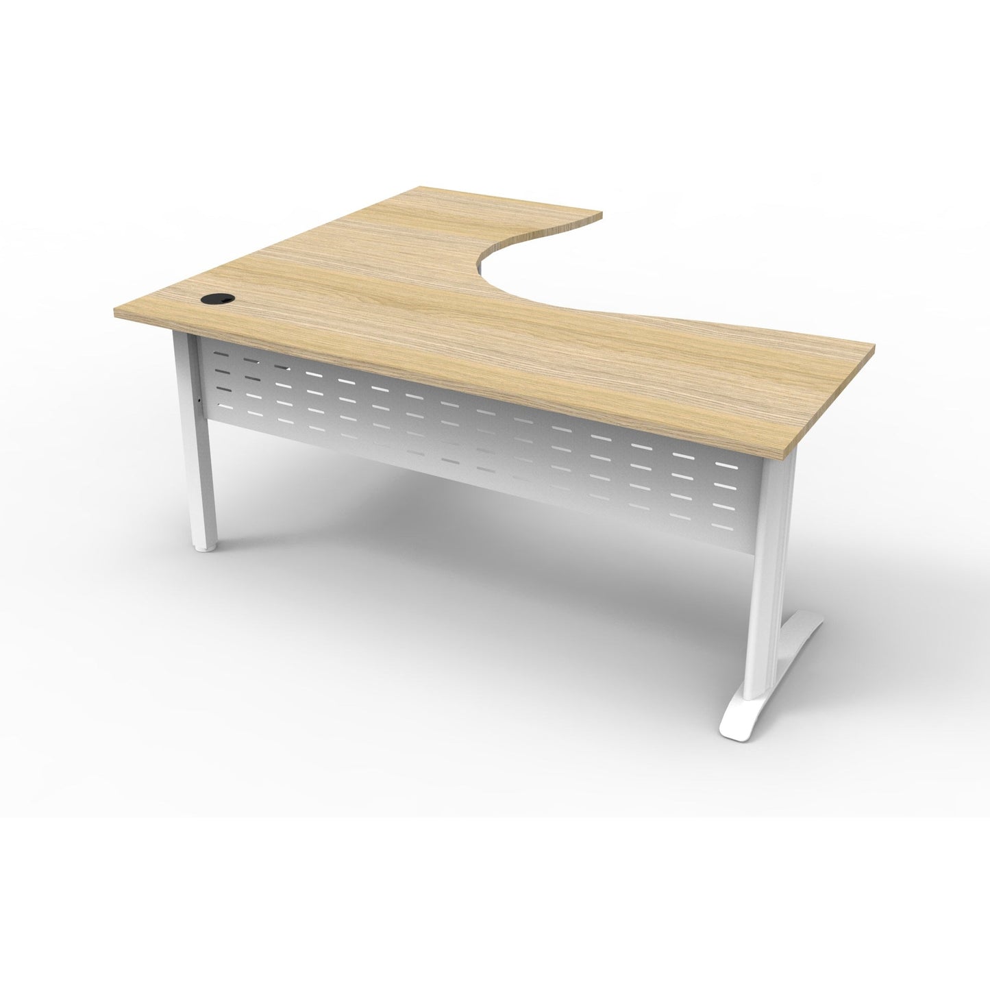 Deluxe Rapid Span Corner Workstation - Natural Oak